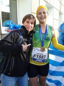 Post race with sister